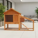 Hasenstall Kleintierhaus Mit Freilaufgehege, Ca. 100 X 145 X 65 Cm, Aus Holz, Inkl. Rampe + Schublade, Abnehmbares Dach - Melko