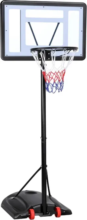Yaheetech 7,2-9,2 Fuß höhenverstellbares Basketballkorb-System, tragbares Basketballtor für draußen, für Jugendliche, mit Rollen und gewichteter Basis