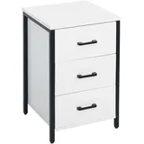 Relaxdays Nachtschrank 3 Schubladen 40 x 40 x 60 cm Weiß/Schwarz