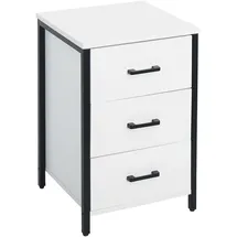 Relaxdays Nachtschrank 3 Schubladen 40 x 40 x 60 cm Weiß/Schwarz