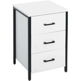 Relaxdays Nachtschrank 3 Schubladen 40 x 40 x 60 cm Weiß/Schwarz