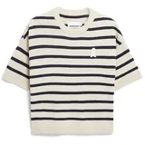 Armedangels Damen Strickshirt aus Leinen-Mix LIZAA LINO Stripes Relaxed Fit Raw White-Night Sky - S