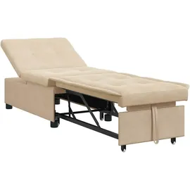 vidaXL Schlafsofa Creme 67 x 82 cm Mikrofaserstoff