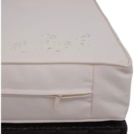 Mendler Poly-Rattan Garnitur HWC-J34, Balkon-/Garten-/Lounge-Set Sitzgruppe Sofa, Staufach ~ schwarz, Kissen creme-beige