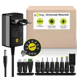 goobay Universal-Netzteil 3 V - 12 V, max. 27 W / DC Wechseladapter / Ersatznetzteil für TV, PC, Router, LED Streifen / Variable Spannung / USB und Schraubklemmenanschluss.