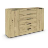 Rauch Kommode 160 x 100 x 42 cm Eiche Artisan / Graphit