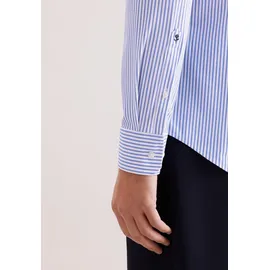 Seidensticker Businesshemd "Schwarze Rose", Herren, Gr. M (39), normale Ärmellängen, mittelblau, 78% Polyamid, 22% Elasthan, bedruckt, skinny fit, 2-Knopf-Manschette, Hemden, X-Slim 1/1 Kentkragen Druck