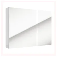 Lomadox Spiegelschrank 80 cm 2-türig SOFIA-107 in Hochglanz weiß