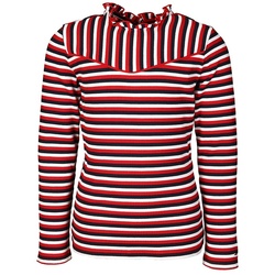 TOMMY HILFIGER - Langarm-Shirt Stripe Rib Knit In Rot/Weiß, Gr.98