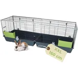 Kaninchenkäfig XXL Indoor Kaninchenstall 160 Meerschweinchen Käfig Hasenkäfig Kaninchenkäfig XXL drinnen draußen Hasenstall inkl. Heuraufe Kleintierkäfig