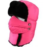 iEasey Herren Warm Wintermütze mit Ohrenklappen Masken Fliegermütze Mütze Herren Winter Schirmmütze Russische Mütze Fahrrad Mütze Herren Winter Cap für Skaten Snowboarden Radfahren - Einheitsgröße