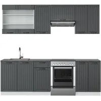 Vicco Küchenzeile Fame-Line 240 cm Anthrazit/Weiß