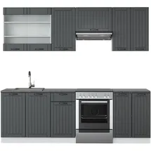 Vicco Küchenzeile Fame-Line 240 cm Anthrazit/Weiß