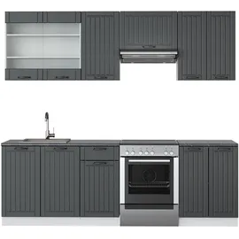 Vicco Küchenzeile Fame-Line 240 cm Anthrazit/Weiß