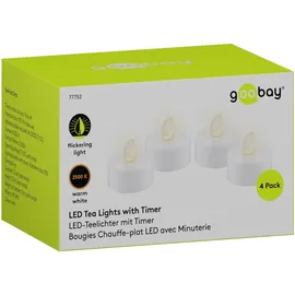 goobay LED-Teelichter 4 St. weiß