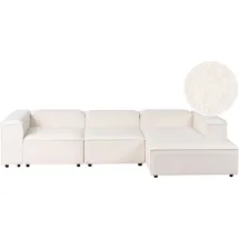 Beliani Modul Ecksofa 4-Sitzer ARDAL Bouclé Cremeweiß linksseitig