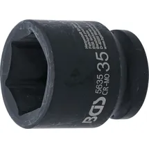 BGS Kraft-Steckschlüssel-Einsatz Sechskant Antrieb Innenvierkant 20 mm (3/4"), SW 35 mm