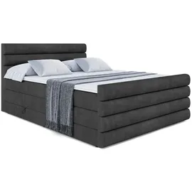 altdecor Boxspringbett Schwarz, Holzwerkstoff, Höhe ca. 20 cm 140x200 cm, Schlafzimmer, Betten, Boxspringbetten