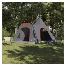 vidaXL Teepee Zelt für 5 Personen Grau/Orange