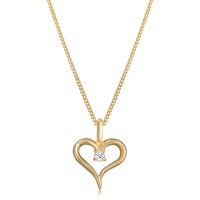 Elli DIAMORE Halskette Damen Herz Zart Diamant (0.02 ct.) 585 Gelbgold