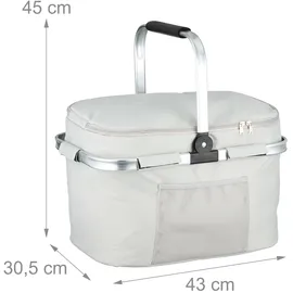 Relaxdays Einkaufskorb hellgrau 45 x 43 x 30,5 cm