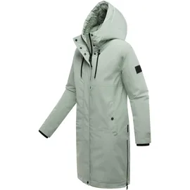 Navahoo Damen Langer Mantel warme Winterjacke mit Kapuze Hageltanz 14 Smokey Mint Gr. 6XL - 6XL
