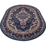 Home Affaire Teppich »Oriental«, oval, Orient-Optik, mit Bordüre, Kurzflor, pflegeleicht, elegant, blau