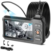 Vevor Endoskop Inspektionskamera 5 Zoll 3000mAh 5m Kabel 8X Zoom 180° Bildrotation IP67 Wasserdicht 5,5mm