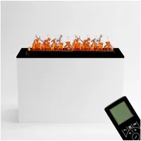 Kaminlicht Elektrokamin Rilke Wasserdampf Kamin, Elektrischer Kamin, Wasserdampfkamin mit 3D Feuer und Knisterfunktion weiß