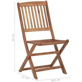 vidaXL Gartenstuhl 48,5 x 57 x 91 cm akazie/braun 2 St.