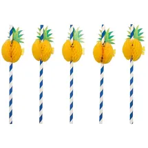 Papstar Trinkhalme Papier 20 cm 50 St. Blau/Weiß