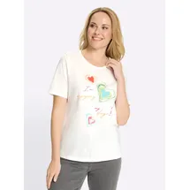 Sieh an! Kurzarm-Shirt in ecru-apfel | Gr.: 40