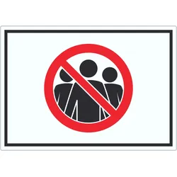 Menschenansammlung vermeiden Symbol Aufkleber A2 (420x594mm)