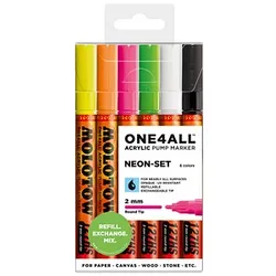 MOLOTOW NEON-SET Acrylstifte farbsortiert 2,0 mm, 6 St.