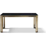 Designer Esstisch Tisch Esszimmer Wohnzimmer Design Tische 160x80cm Edelstahl - Schwarz