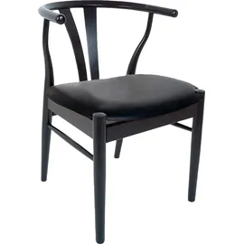 Hammel Furniture Holzstuhl Findahl by Hammel Mette Leder schwarz 2er Set