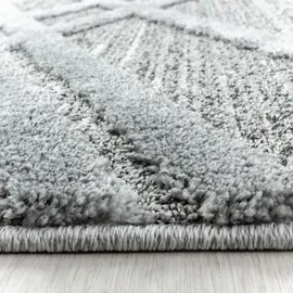 Ayyildiz Hochflorteppich Pisa 4706 Grau Ø 80 cm