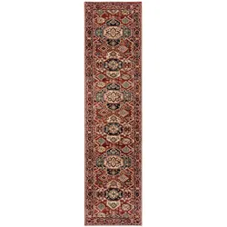 Teppich FLAIR RUGS "Gillingham", rot, B:60cm H:12mm L:230cm, Kunstfaser, Teppiche, Vintage Stil