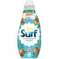 Surf Coconut Bliss Flüssigwaschmittel, konzentriert, 648 ml, 24 Waschgänge mit lang anhaltendem Duft und natürlichem ätherischem Öl, für einen erfrischenden Duft