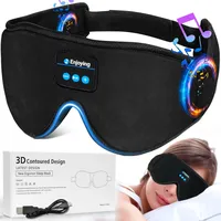 Schlafkopfhörer Bluetooth 3D Schlafmaske Musik Kabellos Waschbar Reise Musik Spielen Lautsprecher Mikrofon Freisprecheinrichtung für Schlafen, Nickerchen, Yoga, Büro, Reisen, Unise