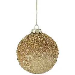Seoul Weihnachtskugel 8cm Glas Gold