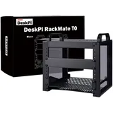 GeeekPi DeskPi RackMate T0, 4U 10 Zoll Serverschrank, 200 mm Tiefes Mini-Rack mit Regalboden & Blindplatte, für NAS, AV- & Netzwerktechnik (Schwarz)