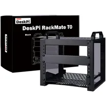 GeeekPi DeskPi RackMate T0, 4U 10 Zoll Serverschrank, 200 mm Tiefes Mini-Rack mit Regalboden & Blindplatte, für NAS, AV- & Netzwerktechnik (Schwarz)