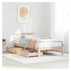 vidaXL Massivholzbett 90 x 200 cm Beige