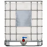 plasteo Regenwassertank plasteo® 1000 Liter IBC- Behälter Wassertank Container REKONDITIONIERT, 1000 l