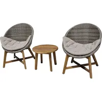Garden Pleasure Sitzgruppe RENO mit Auflage 3-tlg. Sitzfläche nelkengrau