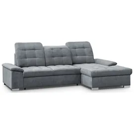 werk2 Ecksofa Carmen, Sofa, Eckcouch mit Schlaffunktion, Bettkasten und Sitztiefenverstellung, grau