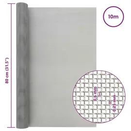 vidaXL Maschendrahtzaun 80 x 1000 cm Silber/Edelstahl