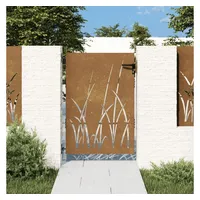 vidaXL Gartentor 85x125 cm Cortenstahl Gras-Design