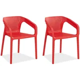 Homestyle4u Gartenstuhl Rot, Kunststoff, 110x75x54 cm, Gartenmöbel, Gartenstühle, Gartenstühle